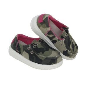 Hey Dude Boys Pre-owned Green/ Gray Camo Slip-on Sneakers - sz. 7T